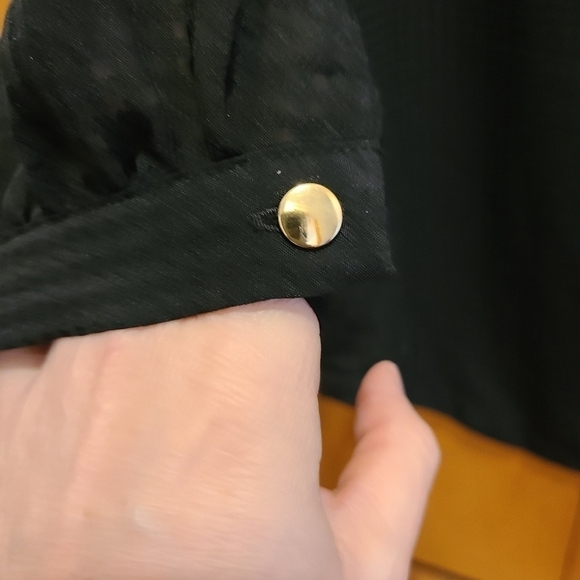 J. Crew Semi-Sheer Black Top S - Picture 4 of 4